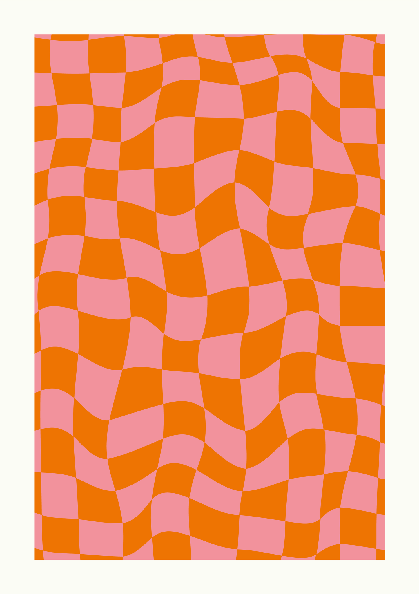 Damier psychédélique - orange et rose